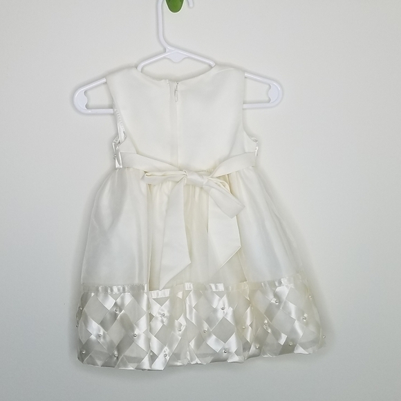 Cinderella Flower Girl Formal Dress Bloomer Wedding Latticework Pearls 12m - Picture 2 of 8